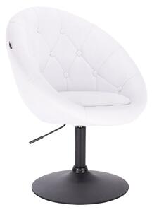 HC8516N Fehér modern műbőr szék fekete lábbal