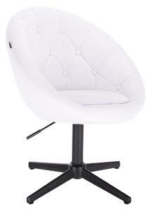 HC8516CROSS Fehér modern műbőr szék fekete lábbal
