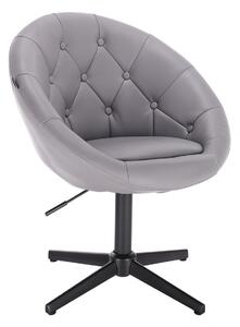 HC8516CROSS Szürke modern műbőr szék fekete lábbal