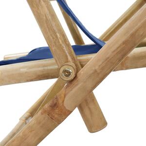 VidaXL matrózkék bambusz és szövet dönthető pihenőszék