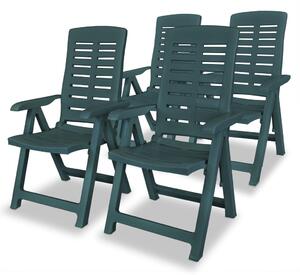VidaXL 4 db zöld dönthető műanyag kerti szék