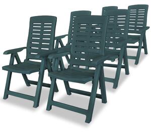 VidaXL 6 db zöld dönthető műanyag kerti szék