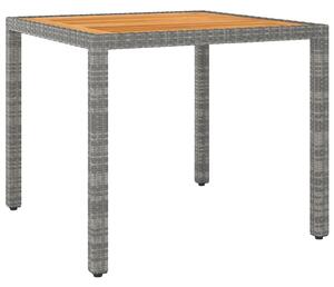 VidaXL szürke polyrattan kerti asztal 90 x 90 x 75 cm