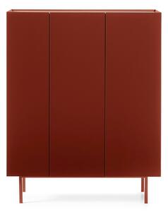 Piros magas komód tölgyfa dekorral 95x120 cm Arista – Teulat