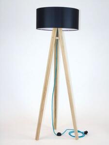 Állólámpa WANDA Ash 45x140cm - fekete árnyékoló / türkiz színű