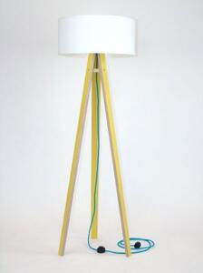 WANDA állólámpa 45x140cm - sárga / fehér árnyékoló / türkizkék