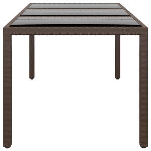 VidaXL barna polyrattan és edzett üveg kerti asztal 190 x 90 x 75 cm