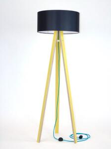 WANDA állólámpa 45x140cm - sárga / fekete árnyékoló / türkizkék