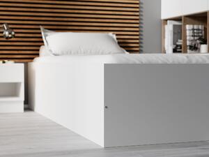 BELLA ágy 90x200 cm, fehér Ágyrács: Lamellás ágyrács, Matrac: Matrac nélkül