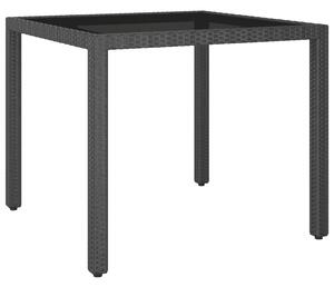 VidaXL fekete polyrattan kerti asztal 90 x 90 x 75 cm