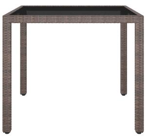 VidaXL barna polyrattan kerti asztal 90 x 90 x 75 cm