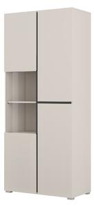 Könyvespolc Alfere 110, Zárt, Ajtókkal, Üveg, Laminált forgácslap, 183x79x40cm, Kasmír, Fekete