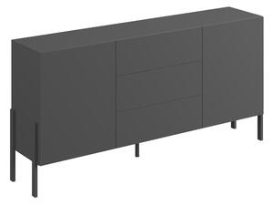 Komód Etsore 101, Laminált forgácslap, 90x184x40cm, Fekete