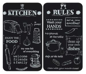 Edzett üveg tűzhely fedőlap szett 2 db-os 52x30 cm Kitchen Rules – Maximex