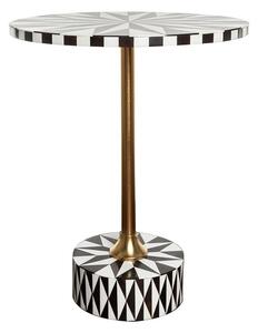 Kare Design Domero Star Geometrikus MDF Kisasztal Fehér-Fekete Arany