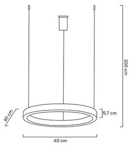 King Home Ring 40 LED Polírozott Acél Függőlámpa Ezüst