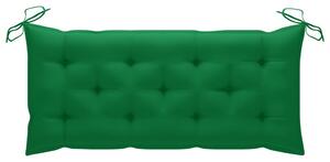 VidaXL tömör tíkfa kerti pad zöld párnával 120 cm