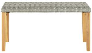 VidaXL szürke polyrattan és tömör akácfa kerti pad 120 cm