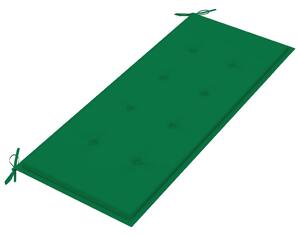 VidaXL tömör tíkfa kerti pad zöld párnával 120 cm