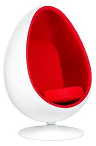King Home Ovalia Forgó Fotel Üvegszálas Fehér-Piros
