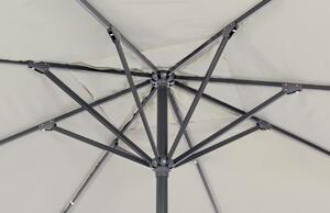 Világosszürke szövet napernyő Bizzotto Algelero 400 x 400 cm fekete konstrukcióval