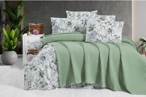 Zöld pamut ágytakaró 220x240 cm Waffle – Mila Home