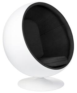 King Home Ball Forgó Fotel Üvegszálas Fehér-Fekete
