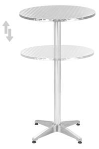 VidaXL ezüstszínű alumínium összecsukható kerti asztal 60x(70-110) cm