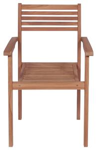 VidaXL 4 db tömör tíkfa kerti szék antracitszürke párnával
