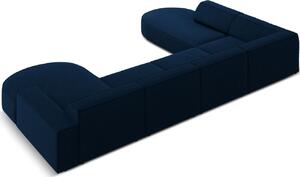 MICADONI Jodie 364 cm királykék bársony hatszemélyes U alakú kanapé, bal