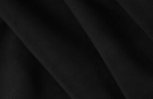 Fekete bársony hatszemélyes "U" kanapé MICADONI Jodie 364 cm, bal