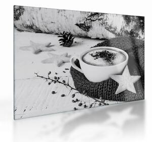Üveg kép - Téli cappuccino (70x50 cm)