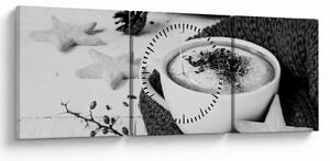 Kép - Téli cappuccino (órával) (90x30 cm)