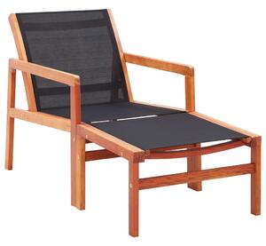 VidaXL tömör eukaliptuszfa és textilén kerti szék lábtartóval
