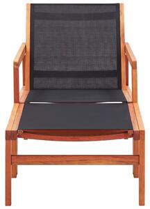 VidaXL tömör eukaliptuszfa és textilén kerti szék lábtartóval