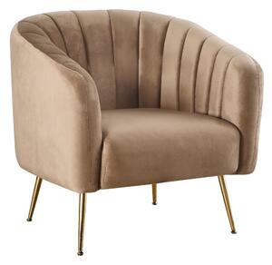 Design fotel, barna Velvet szövet/gold króm-arany, BAGY