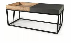Lunaria Modern Dohányzóasztal MDF Artisan Tölgy-Antracit Duál Felülettel