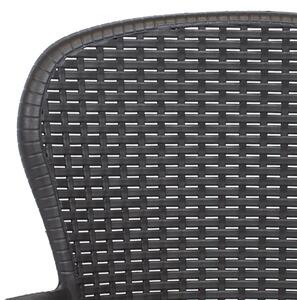 VidaXL 2 db barna rattan hatású műanyag kerti szék párnával