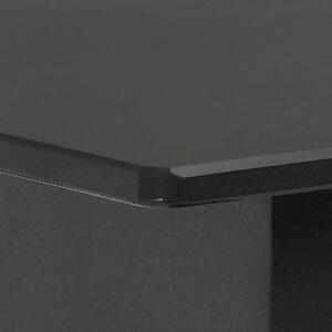 VidaXL fekete acél és üveg kerti étkezőasztal 190 x 90 x 74 cm