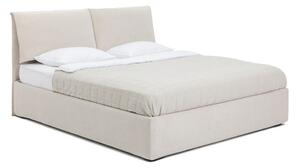 Bézs kárpitozott ágyneműtartós franciaágy ágyráccsal 180x200 cm Thessa Pillow – Bonami Selection