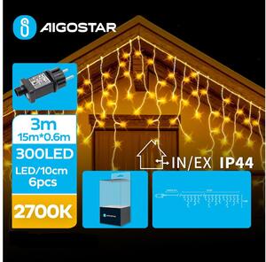 Aigostar B.V. Aigostar - LED Karácsonyi kültéri lánc 300xLED/8 funkció 18x0,6m IP44 meleg fehér AI0464
