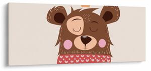 Kép - Teddy maci piros sállal (120x50 cm)