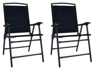 VidaXL 2 db fekete összecsukható kerti textilén szék