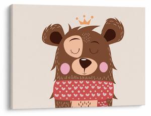 Kép - Teddy maci piros sállal (70x50 cm)