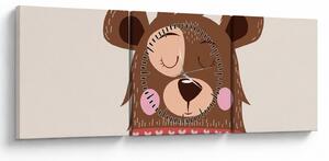 Kép - Teddy maci piros sállal (órával) (90x30 cm)