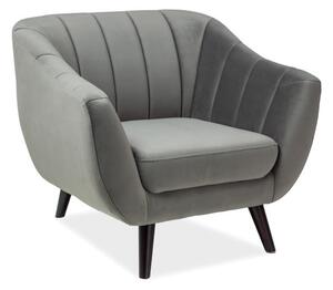 Elite Velvet Kagyló Fotel Bársony Szürke Wenge
