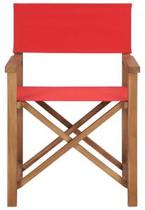 VidaXL 2 db piros tömör tíkfa rendezői szék