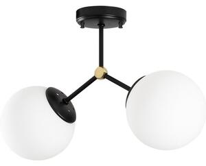 Fekete-fehér mennyezeti lámpa üveg búrával 15x44 cm Damar – Opviq lights