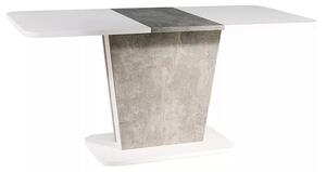 Calipso Kihúzható Étkezőasztal Matt Fehér-Beton Laminált 110/145