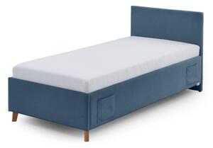 Kék kárpitozott ágyneműtartós gyerekágy ágyráccsal 90x200 cm Cool – Meise Möbel